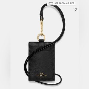 Black Leather ID Lanyard